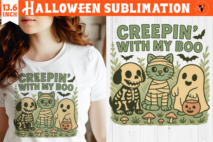 Retro halloween sublimation | Spooky clipart