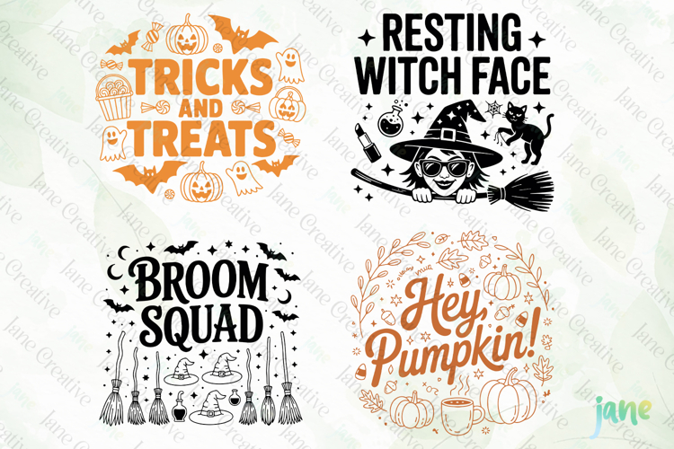 Retro Halloween Doodle SVG PNG Clipart