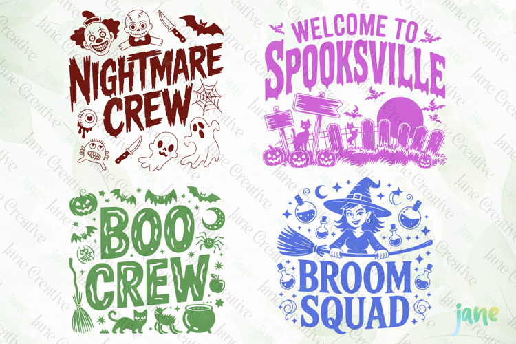 Retro Halloween Doodle SVG PNG Clipart