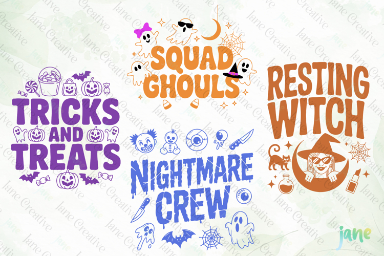 Retro Halloween Doodle SVG PNG Clipart