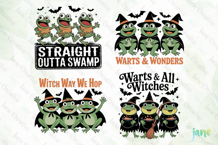 Retro Halloween Frog SVG PNG