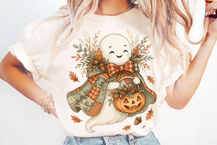 Retro Halloween Green Camo Ghost PNG Designs