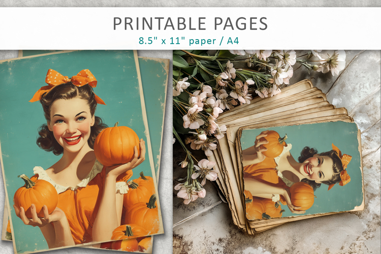 vintage women illustration, junk journal