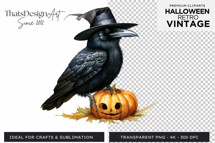 Retro Halloween Clipart PNG for sublimation