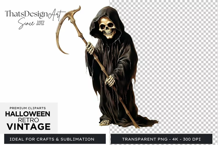 Retro Halloween Clipart PNG for sublimation