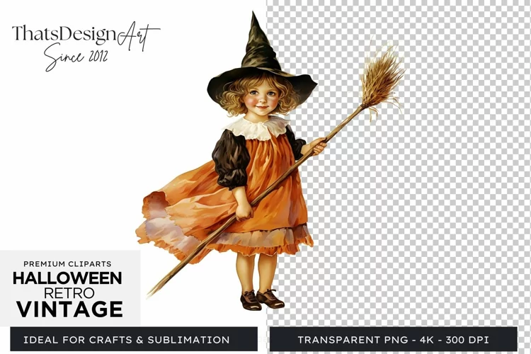 Retro Halloween Clipart PNG for sublimation
