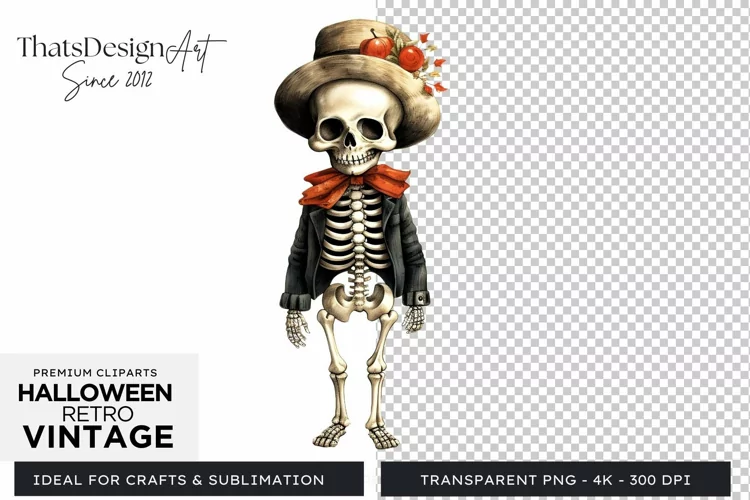 Retro Halloween Clipart PNG for sublimation