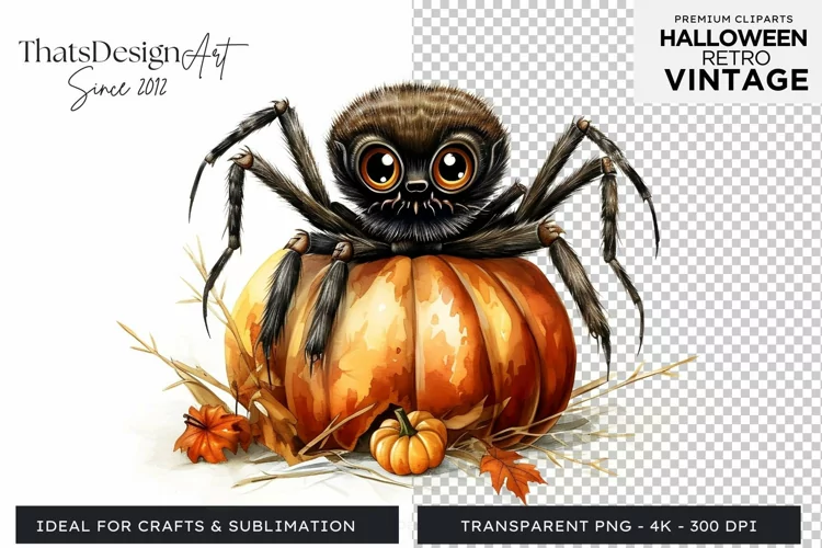 Retro Halloween Clipart PNG for sublimation
