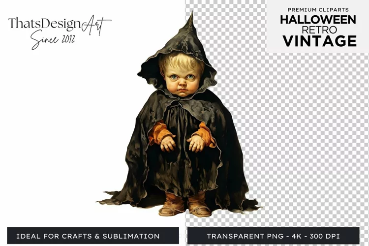 Retro Halloween Clipart PNG for sublimation