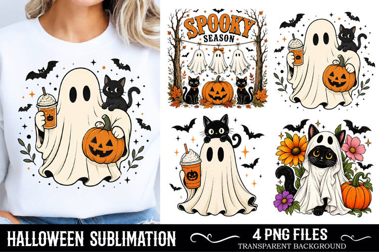 Retro Halloween PNG, Summerween Ghost Design, Spooky Season