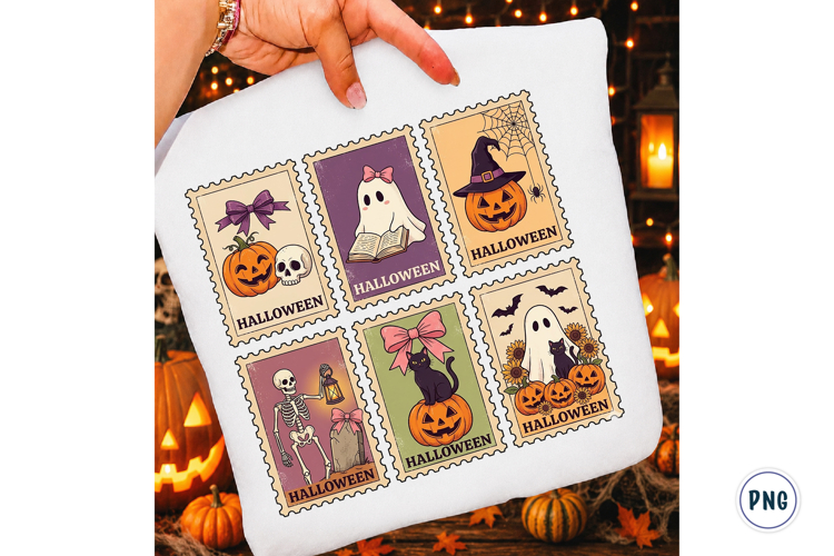 Retro Halloween Stamp PNG