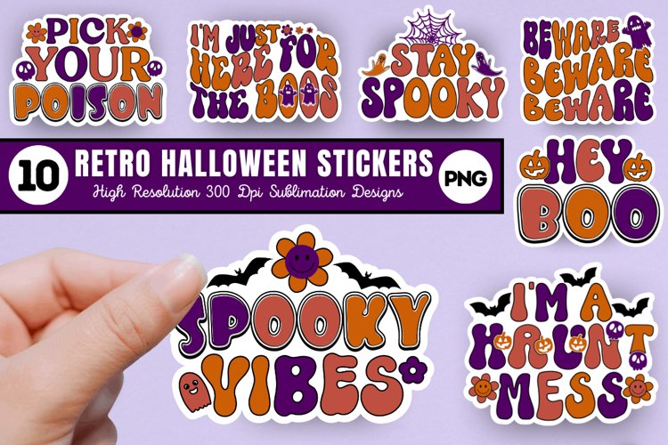 Retro Halloween Stickers Bundle,printable stickers,print and cut,stickers,sticker bundle,sticker pack,halloween stickers,spooky stickers,witchy stickers,trick or treat,retro halloween,retro stickers,halloween party,halloween decoration,print and cut,stick