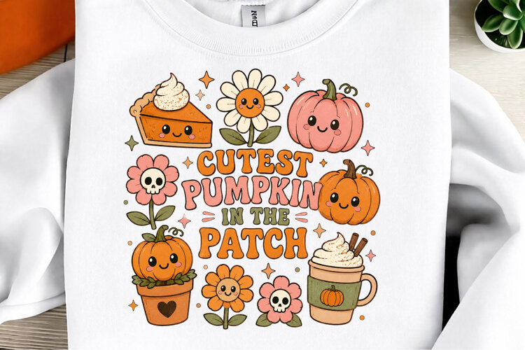 Retro Halloween Sublimation PNG, Ghost Pumpkin Designs example image 1