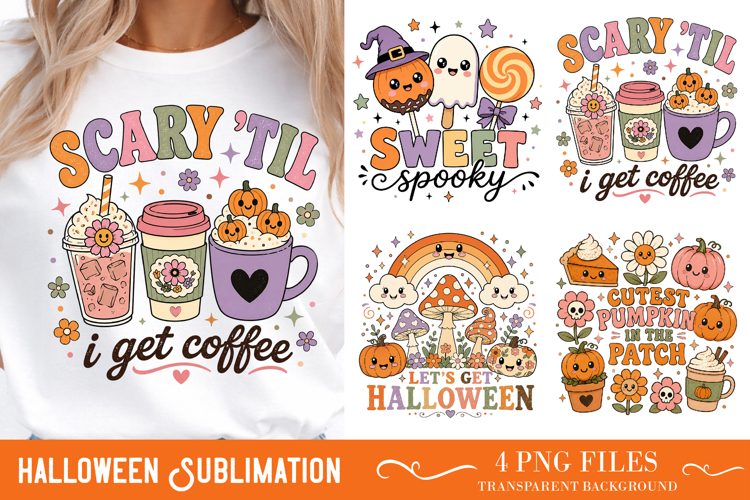 Retro Halloween Sublimation PNG, Ghost Pumpkin Designs