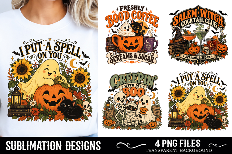 Retro halloween sublimation , Spooky clipart