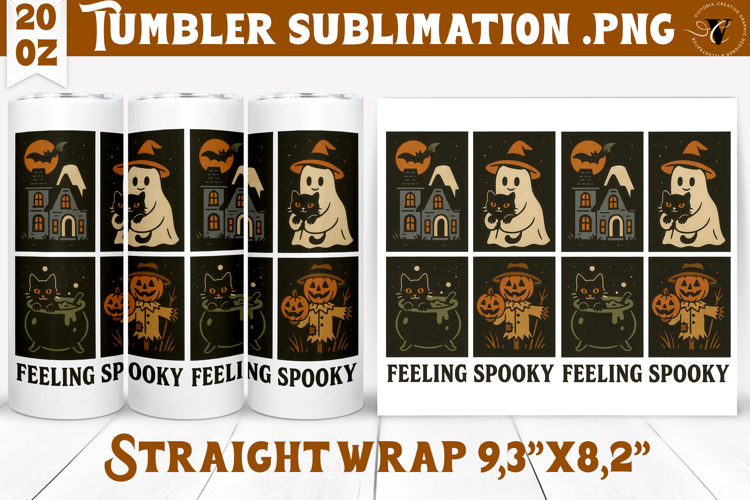 Tumbler Sublimation | Retro halloween | Spooky