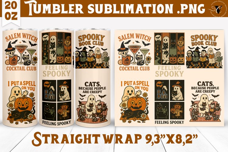 Tumbler Sublimation | Retro halloween | Spooky