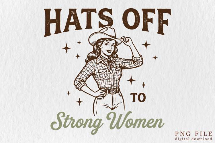 Retro Hats Off to Strong Women Cowgirl Design