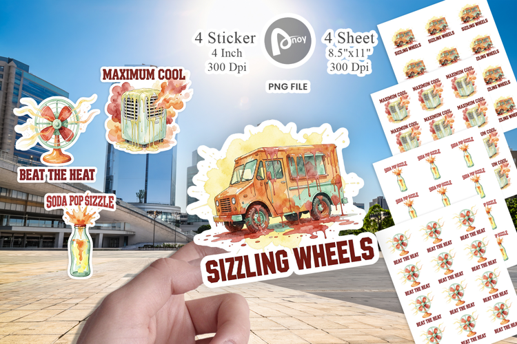 Retro Heatwave Survival Sticker