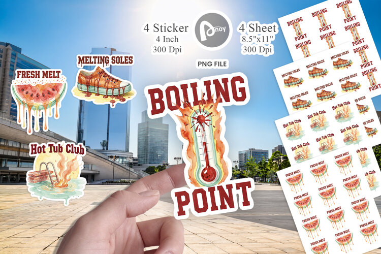 Retro Heatwave Survival Sticker example image 1
