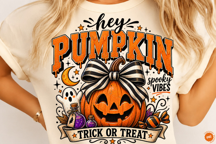 Retro Hey Pumpkin Png, Trendy Fall Png