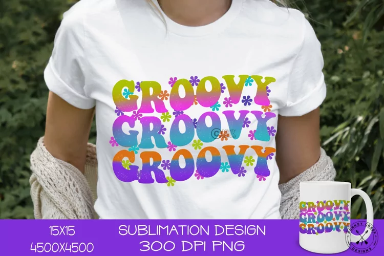 Retro Sublimation Design| Groovy Hippie Flowers PNG