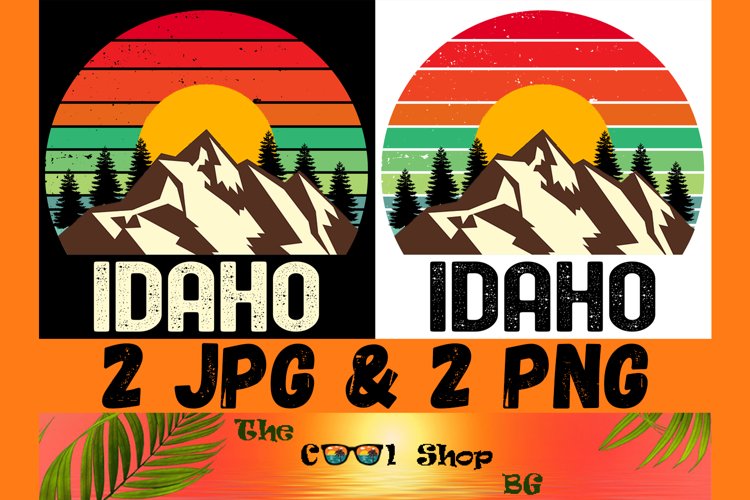 Retro Idaho Vintage Sublimation Png, Idaho Sunset Png