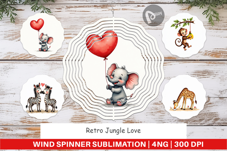 Jungle Love Valentine Wind Spinner