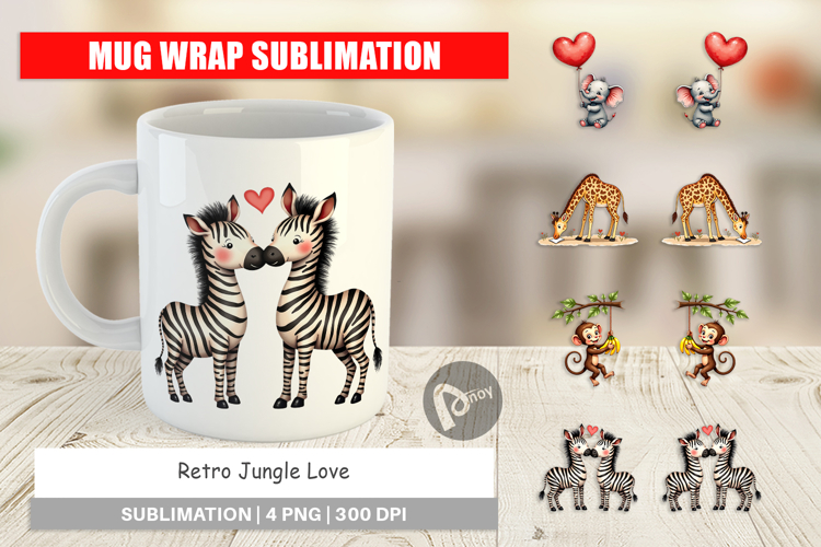 Jungle Love Valentine Mug Wrap