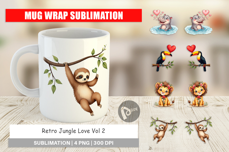 Jungle Love Valentine Mug Wrap