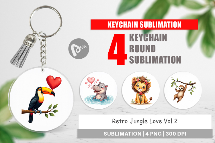 Jungle Love Valentine Keychain