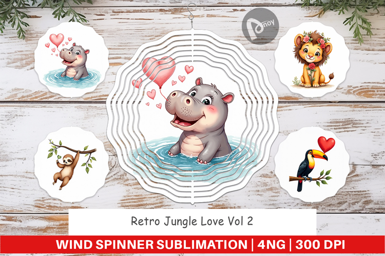 Jungle Love Valentine Wind Spinner