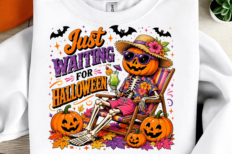 Retro Just Waiting For Halloween PNG