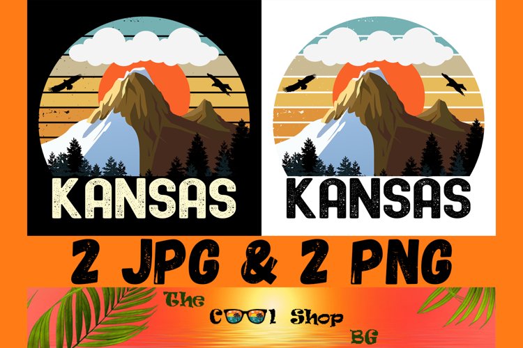 Retro Kansas Vintage Sublimation Png, Kansas Sunset Png