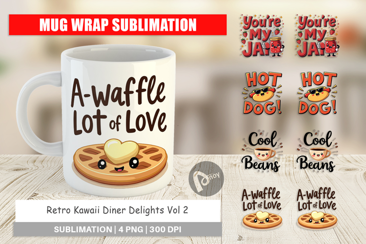 Retro Diner Delights Mug Wrap