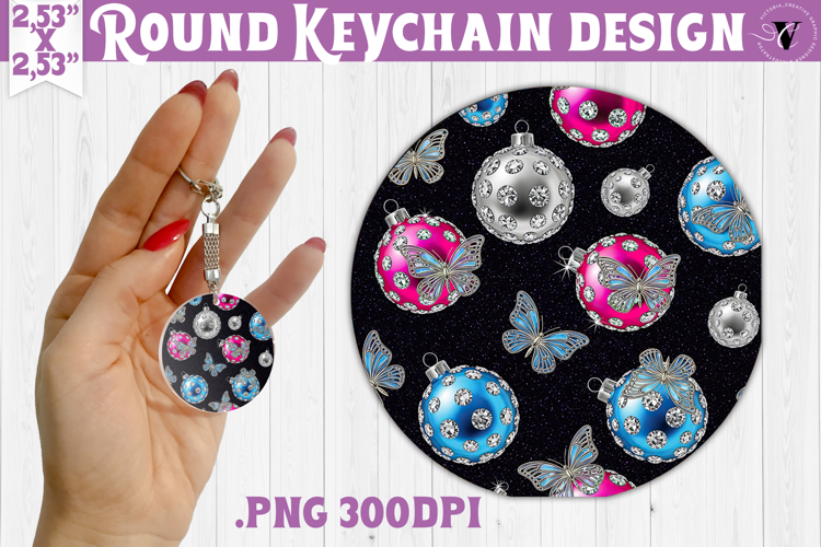 Vintage vibe Round keychain | Y2K glamorous christmas