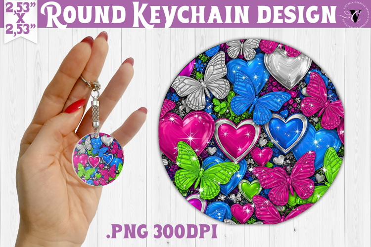 Vintage vibe Round keychain | Y2K glamorous style