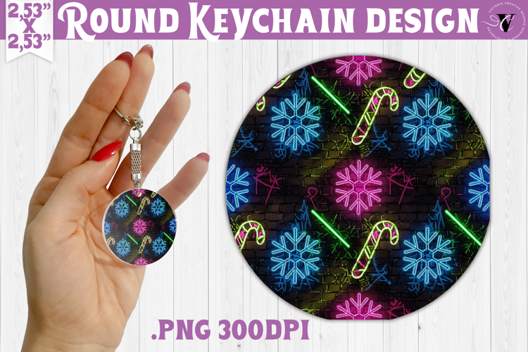Vintage vibe Round keychain | 90s graffiti style christmas