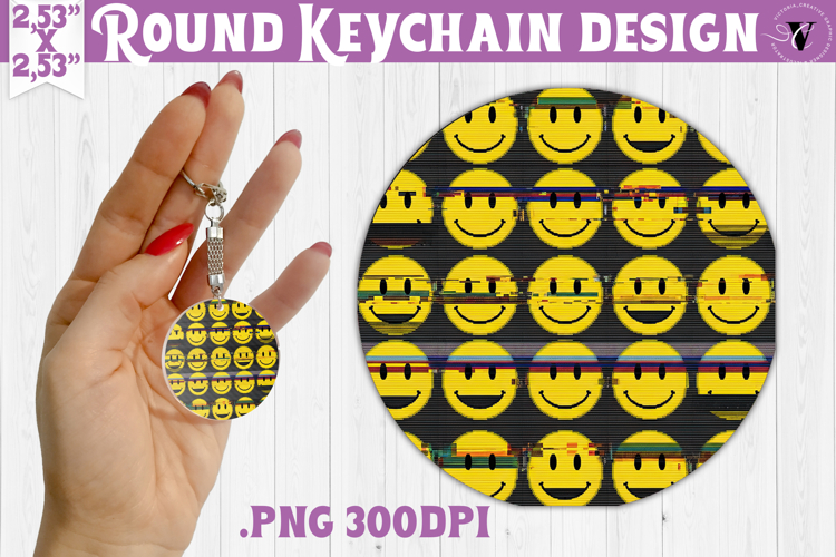 Vintage vibe Round keychain | 90s graffiti style and neon