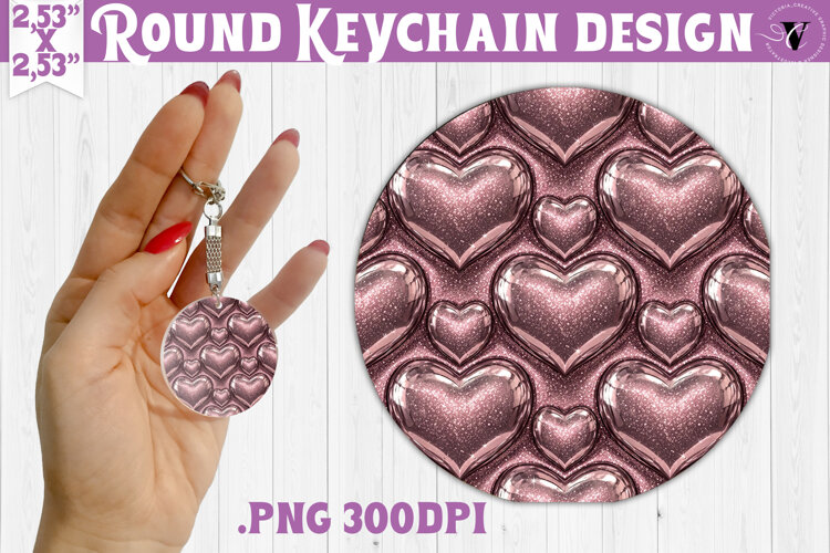 Vintage vibe Round keychain | Y2K glamorous style example image 1