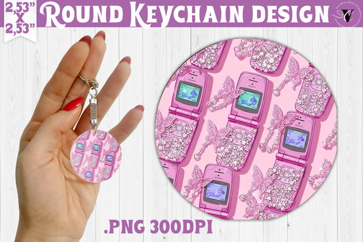 Vintage vibe Round keychain | Y2K glamorous style