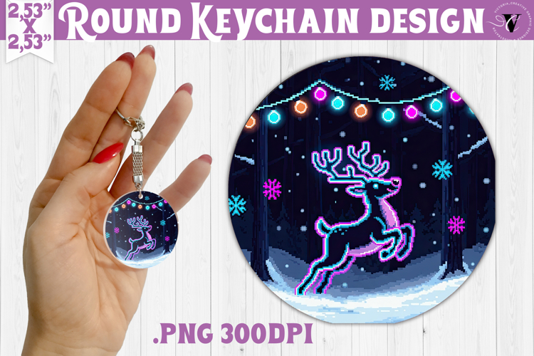 Vintage vibe Round keychain | 90s graffiti style christmas