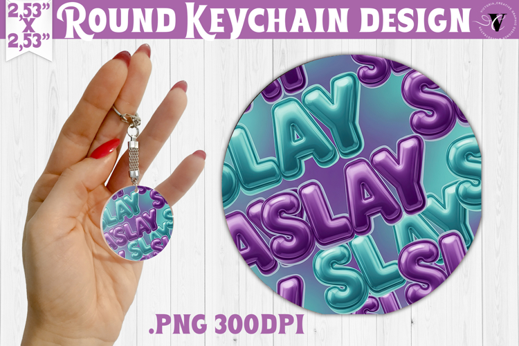 Vintage vibe Round keychain | 90s graffiti style and neon