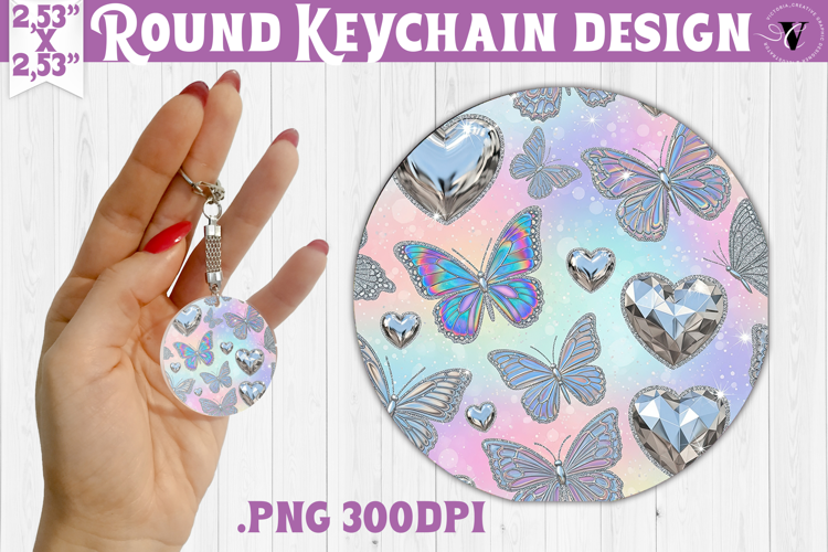 Vintage vibe Round keychain | Y2K glamorous christmas