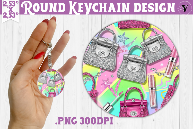 Vintage vibe Round keychain | Y2K glamorous style