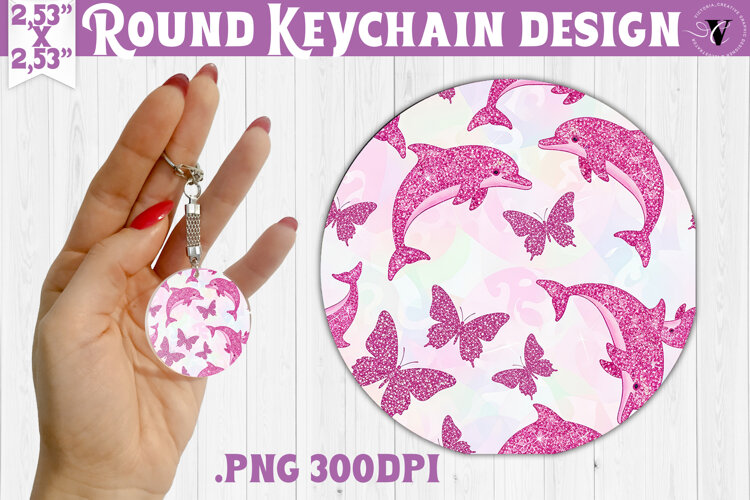 Vintage vibe Round keychain | Y2K glamorous style example image 1