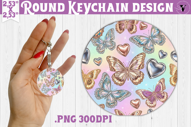 Vintage vibe Round keychain | Y2K glamorous style