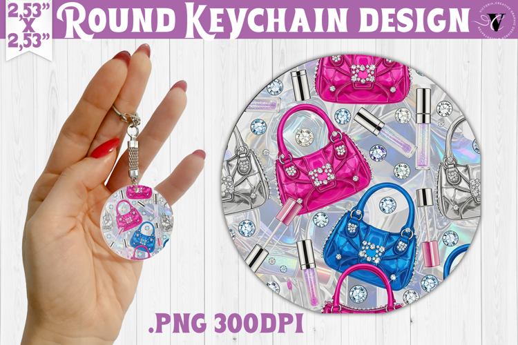 Vintage vibe Round keychain | Y2K glamorous style