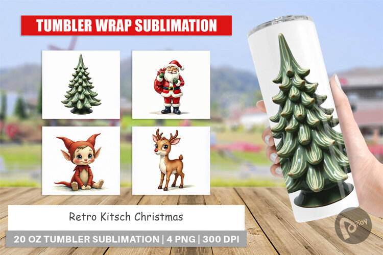 Retro Kitsch Christmas Tumbler example image 1