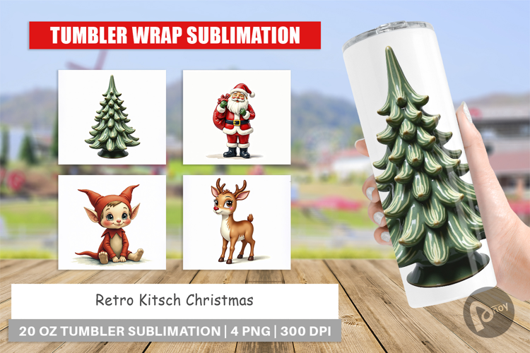 Retro Kitsch Christmas Tumbler